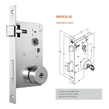 Fechadura Stam Inox Cromada Tetra 55mm 1600/21 4 Chaves Cor Cromado Foto mini 3
