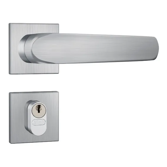 Fechadura Stam Inox Escovado 803/09 Externa Roseta Quadrada Foto 1