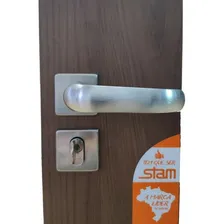 Fechadura Stam Inox Escovado 803/09 Externa Roseta Quadrada Foto mini 3