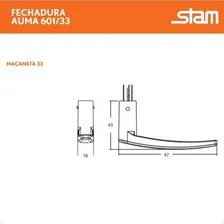 Fechadura Stam Perfil Estreita Porta 601-602/03 - 36 Mm Inox Foto mini  3