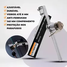 Fechadura Trava Para Vitrine Vidros De Correr Cromada Trava Jacaré 140mm Foto mini  2