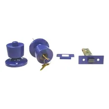 Fechadura Tubular Divis贸ria Azul 90mm - Lockwell Foto mini 2