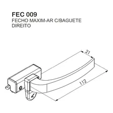 Fecho Alavanca Frontal P/janela Maxim-ar Alumínio Branco Foto mini 4