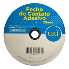 Fecho Contato Adesivo 25mm 10 Mts Velcro Luli Branco Preto Foto mini 1