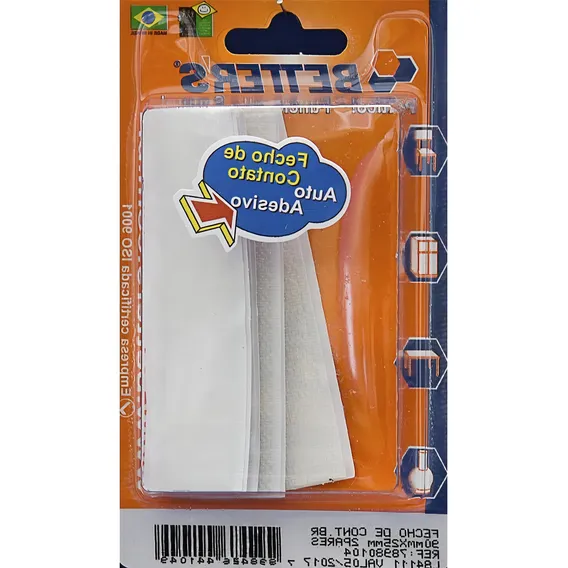 Fecho Contato Adesivo Branco 90x25mm Com 4pecas Bribts0000 Foto 1