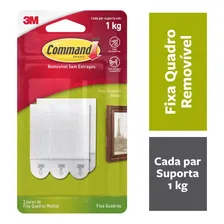 Fecho Contato Adesivo Removível Pendurar Fixar Quadros 3m Command Até 1kg 3 Pares Foto  mini 1