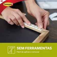 Fecho Contato Adesivo Removível Pendurar Fixar Quadros 3m Command Até 1kg 3 Pares Foto mini  3