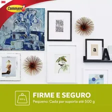 Fecho Contato Adesivo Removível Pendurar Fixar Quadros 3m Command Até 1kg 3 Pares Foto mini 4