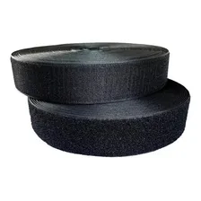 Fecho De Contato Sem Adesivo 50mm Macho E Fêmea Rolo Com 25m Cor Preto Foto mini 1