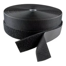 Fecho De Contato Sem Adesivo 50mm Macho E Fêmea Rolo Com 25m Cor Preto Foto mini 2