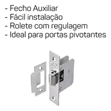 Fecho Rolete Sem Chave Porta Pivotante Stam Inox Auxiliar Foto mini  3