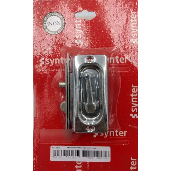 Fecho Trinco Trava Janela De Correr Inox 235ic Synter Foto 1