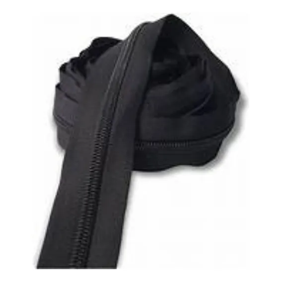 Fecho Zíper Nylon Número 6 - Rolo C/ 50 Metros - Premium Cor Preto Foto 1