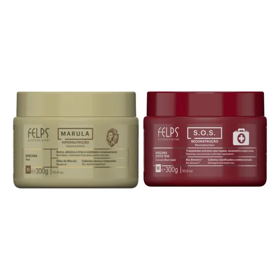 Felps Xmix Cronograma Nutriforce Sos 300g + Marula 300g Foto 1