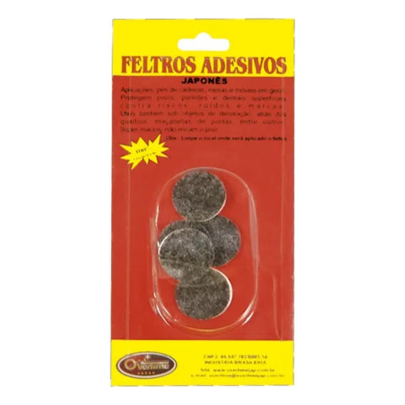 Feltro Redondo Medida 2,5cm Com 8 Peças Overtime Foto 1