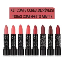 Fenzza Batom Fosco Super Fixação Kit com 8 Efeito Matte Foto mini 2