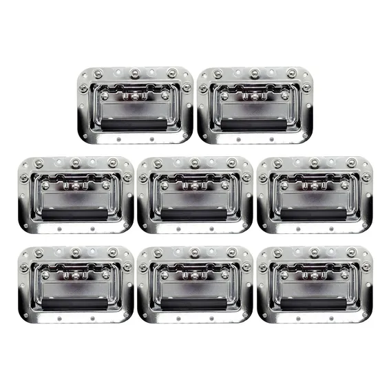 Ferragens Para Case - Kit 8 Alças De Embutir Com Mola Cor Metálico Foto 1