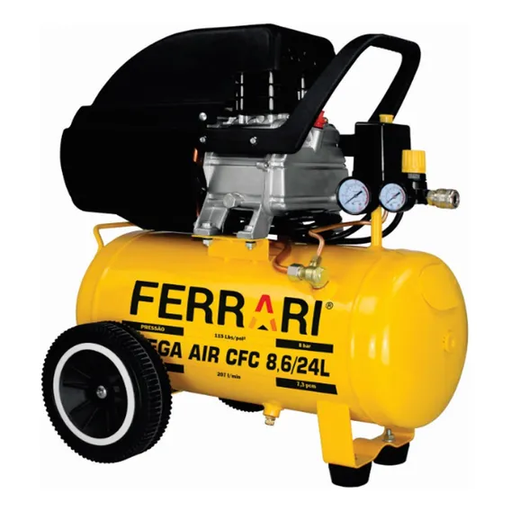 Ferrari Compressor Mega Air Cfc 8.6pes 24l/2.0hp 127v Cor Amarelo FrequĂȘncia 60Hz 127 Foto 1