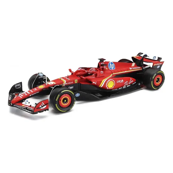 Ferrari F-1 Sf24 Charles Leclerc 2024 Vermelha Burago 1/18 Foto 1