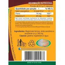 Ferro + Vitamina C 500mg Unilife 60 Cápsulas Sabor Natural Foto mini 3