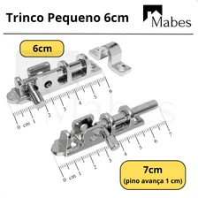 Ferrolho Trinco Tranca União Mundial Zamak Cromado 06cm Foto mini 2