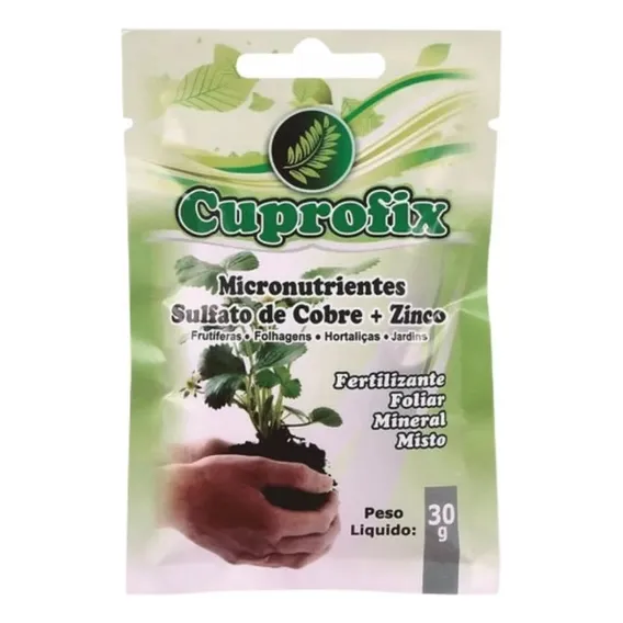 Fertilizante Mineral Cuprofix Sulfato Cobre + Zinco 30gr Kit Foto 1