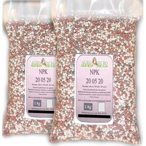 Fertilizante Npk 20 05 20 - 2kg P/ Seu Jardim Foto 1