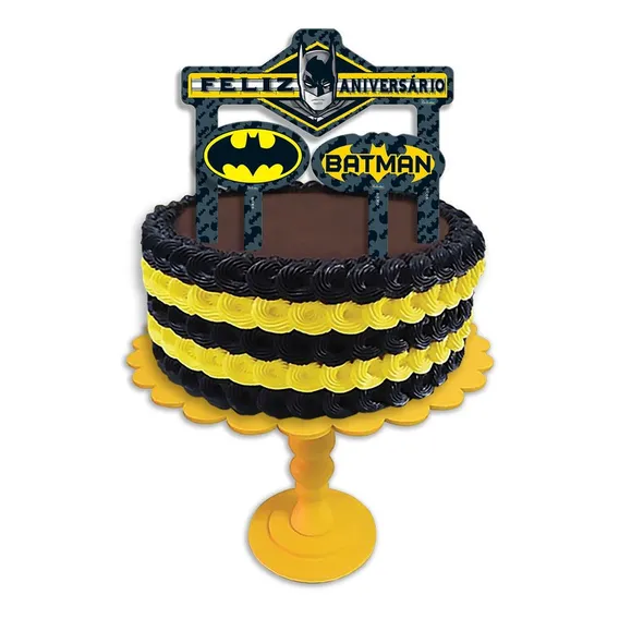 Festcolor topper bolo festa batman geek 04 unidades Foto 1