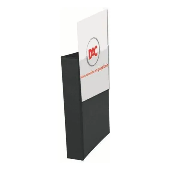 Fichario Universitário 4 Argolas 60mm Preto Com Plástico Dac Foto 1