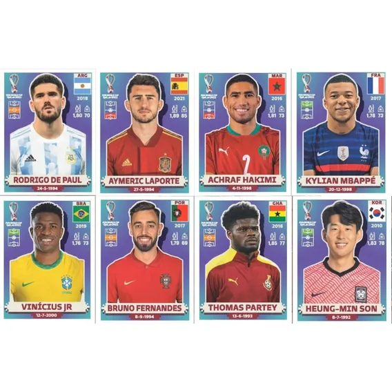 Figurinhas Copa 2022 S/ Repetições Kit 200 Cromos Personagem Figurinhas Da Copa Foto 1