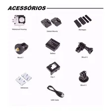 Filmadora Câmera Capacete Esporte Mergulho Similar Hd Sports Cor rgb Foto mini  3