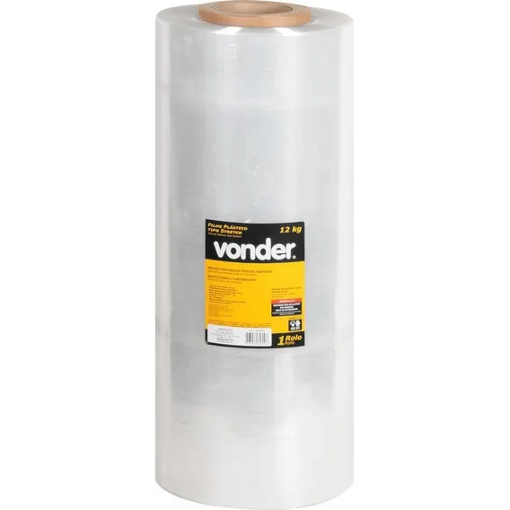 Filme Stretch 500x870 M 25 Micra Rolo C/ Aprox. 12kg Vonder Foto 1