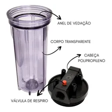 Filtro Agua 9 3/4 Ponto De Uso Pou Carvão Ativado Tira Cloro Foto mini  2