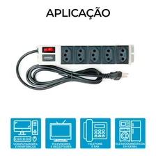 Filtro De Linha Profissional Regua Com 5 Tomada Com Fusível Foto mini 4