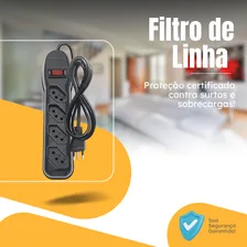 Filtro De Linha Regua 4 Tomadas Megatron Inmetro Bivolt 10a Foto mini 2