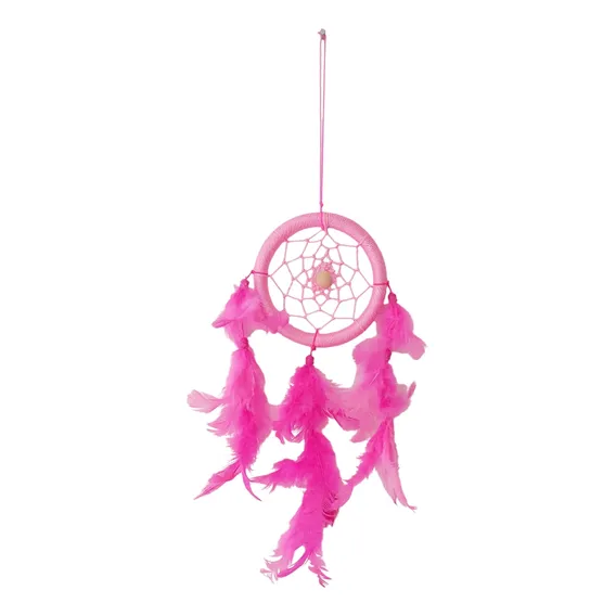 Filtro Dos Sonhos Rosa Decoração Casa Carro Penas 20 Cm Foto 1
