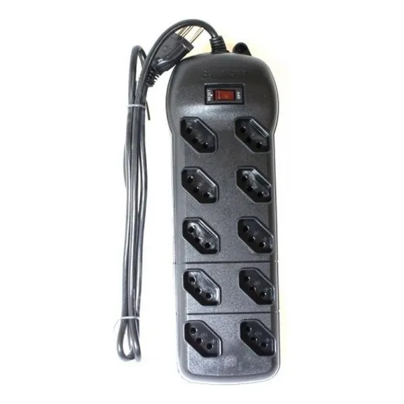 Filtro Linha 10 Tomadas Bivolt Preto Qualitronix Qfl10 Foto 1
