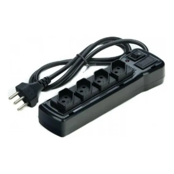 Filtro Linha 4 Tomadas Bivolt Preto Fiolux Foto 1