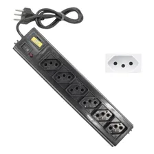 Filtro Linha Energia 6 Tomadas Régua Extensão Proteção Bivol Foto mini 1