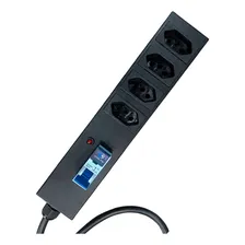Filtro Linha Metalico 20a 4 Tomadas Regua Disjuntor Protetor Cor Preto 127/220V Foto mini 1