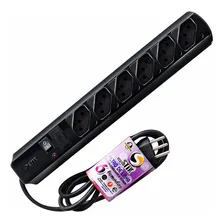 Filtro Linha Preto Régua 6 Tomadas Bivolt Certificado 127V/220V Foto mini 1