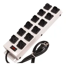 Filtro Linha Profissional Metálico 12 Tomada Bivolt 10a Ipec A2266 Cor Branca Foto mini 4