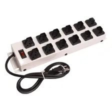 Filtro Linha Profissional Metálico 12 Tomada Bivolt 10a Ipec A2266 Cor Branca Foto  mini 1