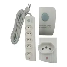 Filtro Linha Régua 5 Tomadas 10a Extensão Elétrica Bivolt 3m Foto  mini 1