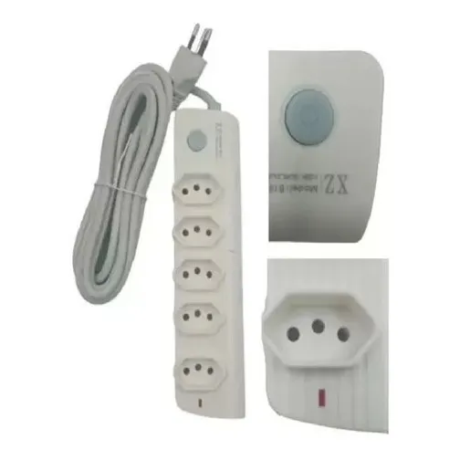 Filtro Linha Régua 5 Tomadas 10a Extensão Elétrica Bivolt 3m Foto 1