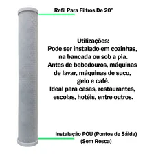 Filtro Refil Carvão Ativado Carbon Block 20 Remove Cloro Foto mini 3