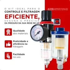 Filtro Regulador Pressão Manômetro Ar Comprimido P/ Pintura Foto mini 4