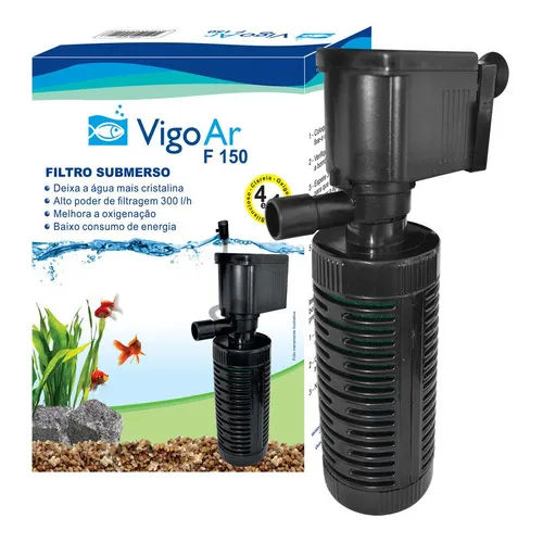 Filtro Submerso F150 Aquários Até 50 Litros Vigo Ar 220v Voltagem 220v Foto 1