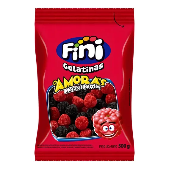 Fini Bala De Gelatina Amoras 500g Foto 1