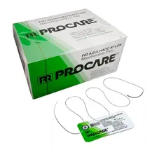 Fio Agulhado Nylon -preto- 3/0- Agulha 20mm - Procare Foto mini 1